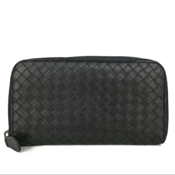 Bottega Veneta Handbags - Bottega Veneta Intrecciato Lambskin Zip Around Long Wallet